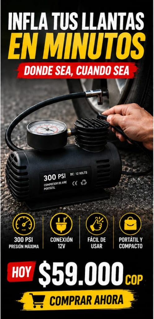 🚗 La solución rápida y portátil para emergencias en carretera.